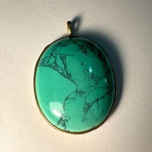 Green Gemstone Pendant 2x2.5in